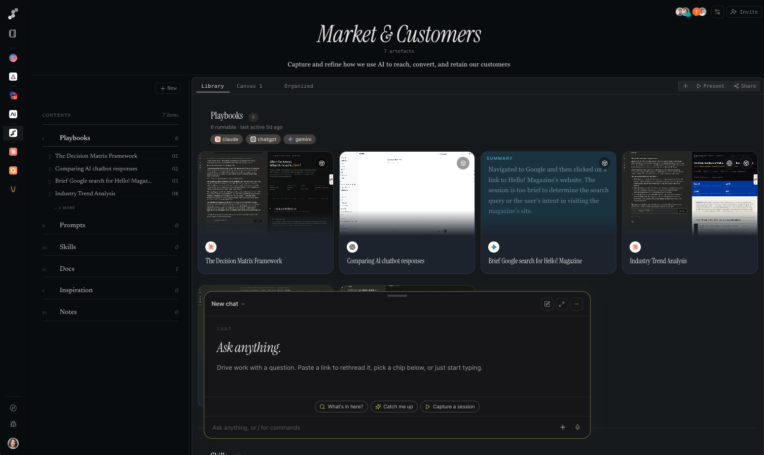 Ascend platform - experimenter's logbook with prompts, playbooks, and search